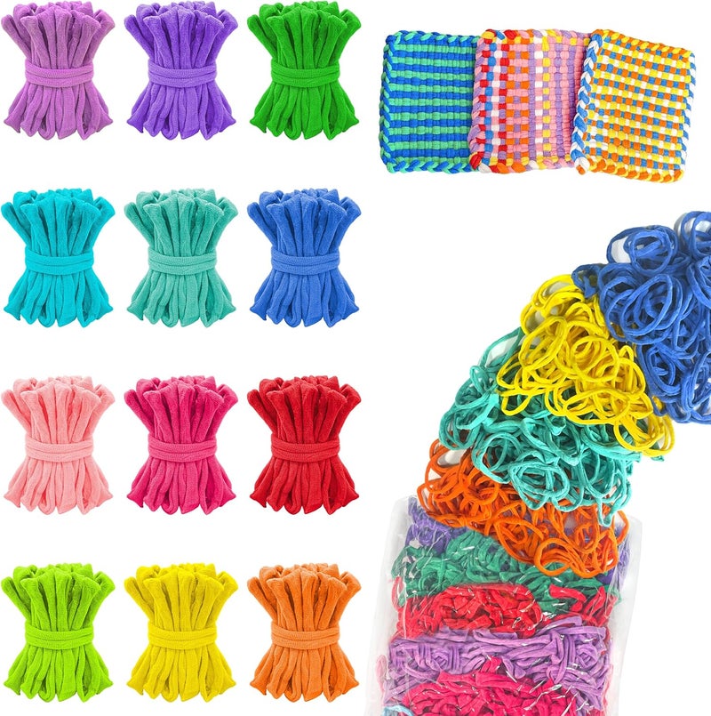 LINAYE 1000 PCS Loom Refill Loops, 12 Color Weaving Loom Refill Loops Kit for Potholder 6” 7” Size Pot Holder Loom Art and Crafts DIY Supplies for Adults Teens - Image 1